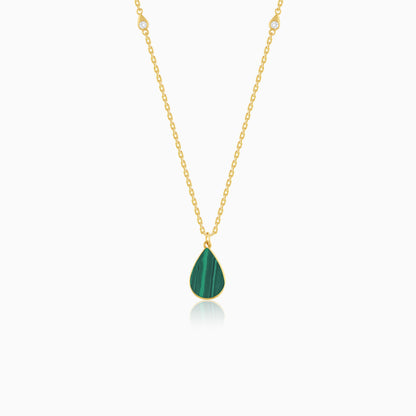 Mosaic 18k Yellow Gold Pear Shape Necklace with Natural Diamonds