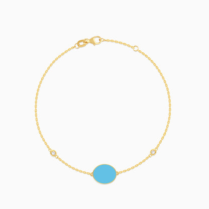Eclat Oval Shape Bracelet with Diamonds in 18k Yellow Gold