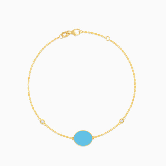 Eclat Oval Shape Bracelet with Diamonds in 18k Yellow Gold