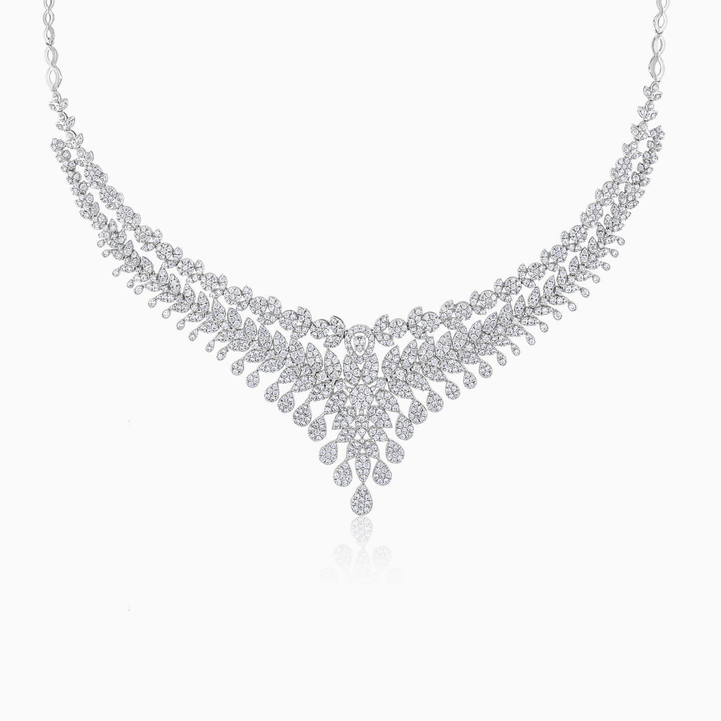 Queen 18K White Gold Zircon Bridal Set