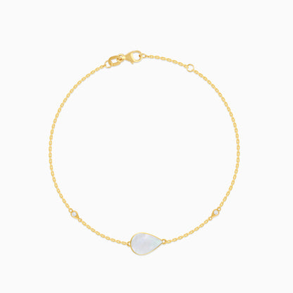 Mosaic 18k Yellow Gold Pear Shape Bracelet with Natural Diamonds