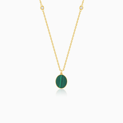 Mosaic 18k Yellow Gold Natural Diamonds Oval Necklace