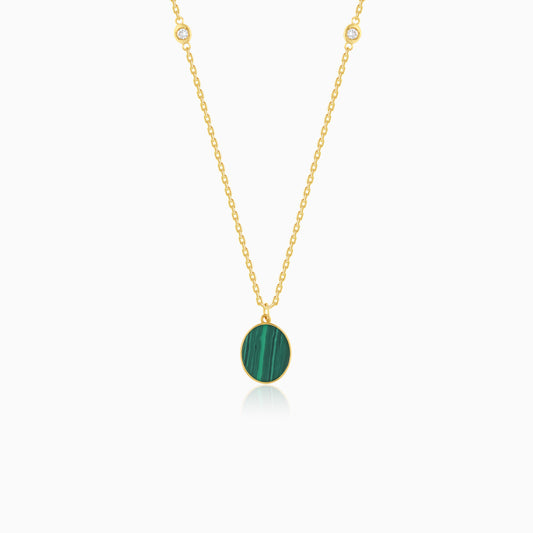 Eclat 18k Yellow Gold Natural Diamonds Oval Necklace