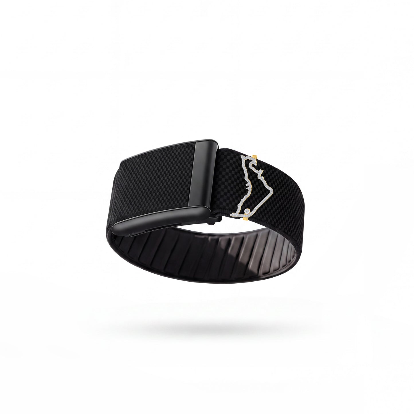 Natural Diamonds Wearable Strap Accessory UAE Map in 18k Yellow Gold