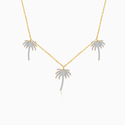 Palm Tree Choker 18k Gold With Natural Diamonds