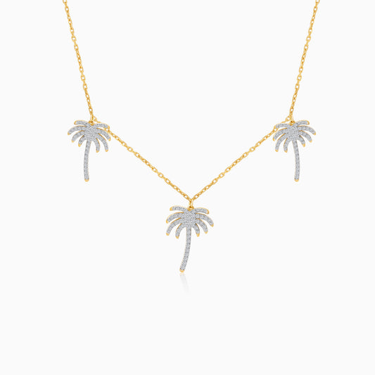 Palm Tree Choker 18k Gold With Natural Diamonds
