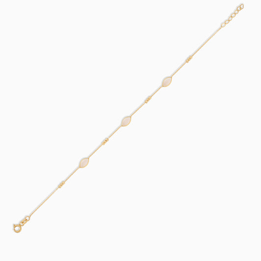 Mother of Pearl Oval Bracelet in 18K Yellow Gold – Eclat Collection