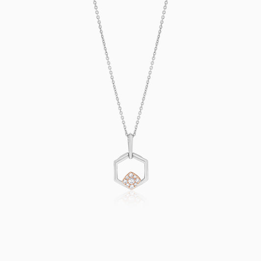 Platinum and 18K Rose Gold Natural Diamonds Necklace