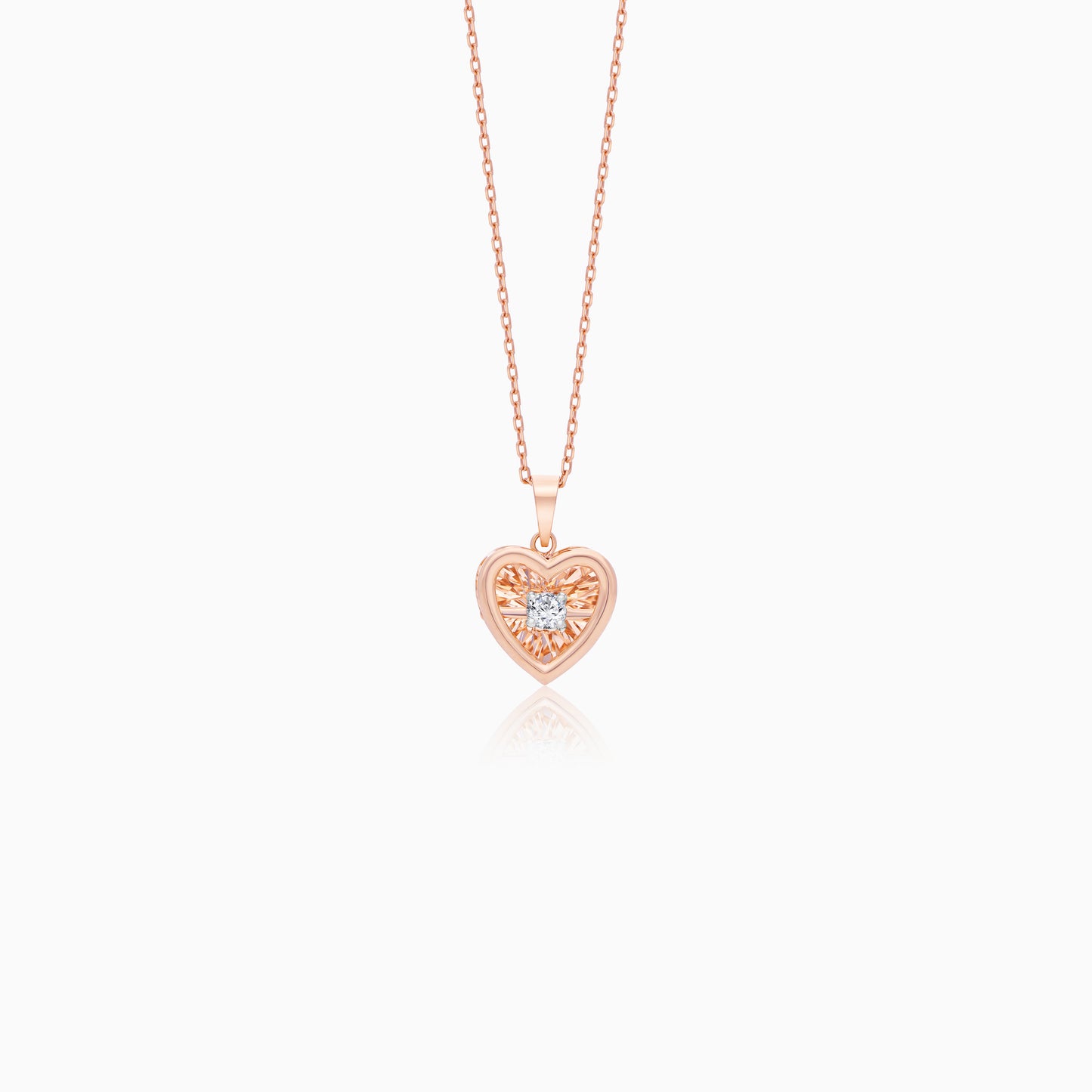 Dancing Diamond 18k Gold Heart Shape Necklace