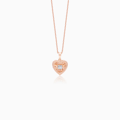 Dancing Diamond 18k Gold Heart Shape Necklace