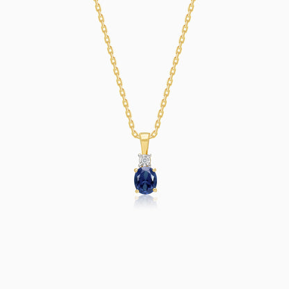 Coloure Classic 18k Yellow Gold Sapphire and Natural Diamonds Necklace