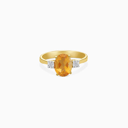 18k Citrine & Natural Diamond Gold Ring | Colour Classic