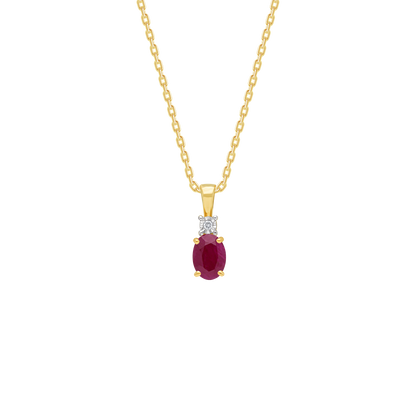 Colour Classic Natural Diamond and Ruby 18k Gold Necklace