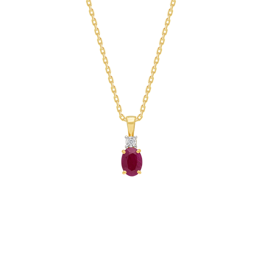 Colour Classic Natural Diamond and Ruby 18k Gold Necklace