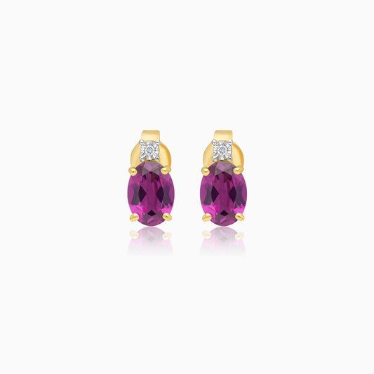 Colour Classic Rhodolite & Natural Diamonds Earrings