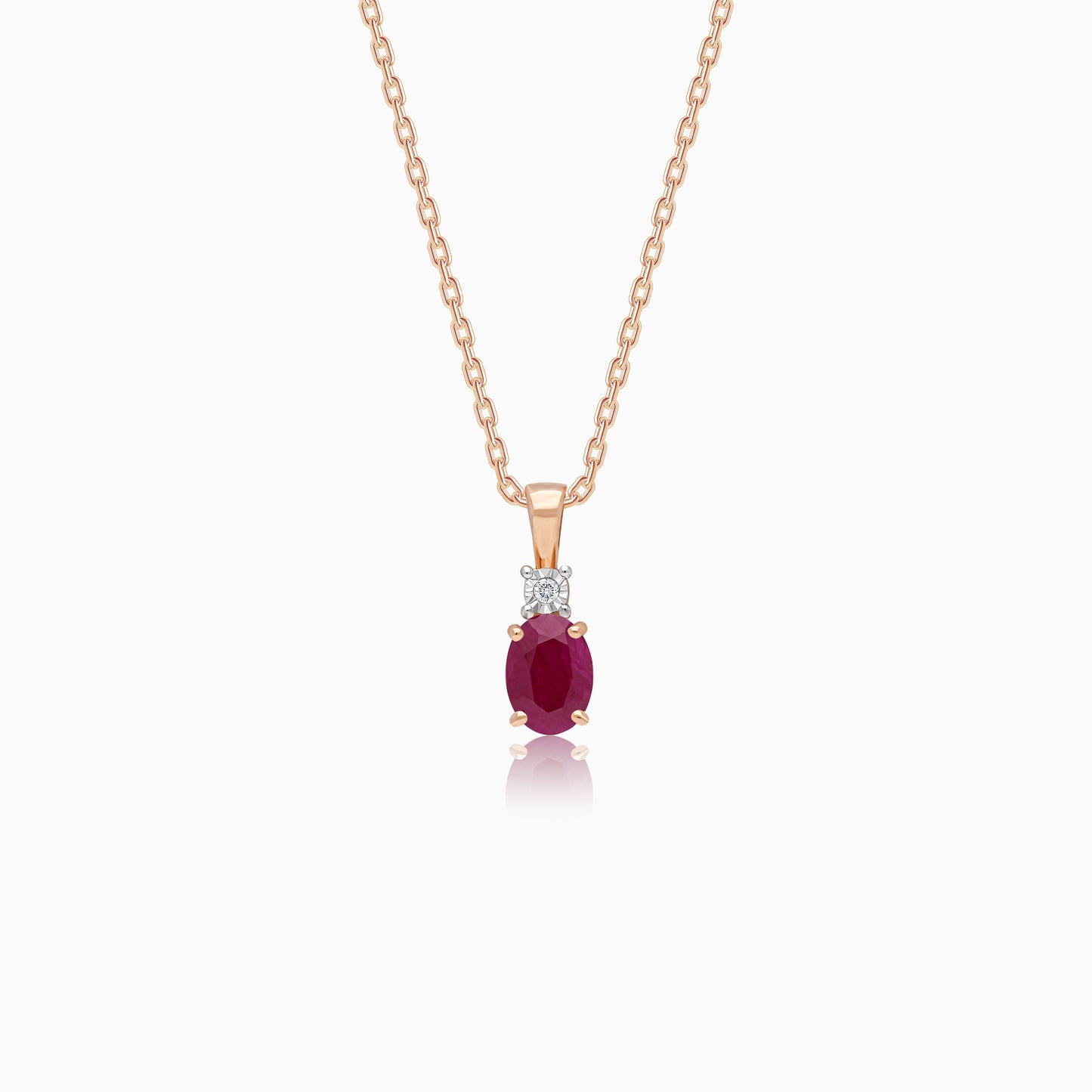 Colour Classic Natural Diamond and Ruby 18k Gold Necklace