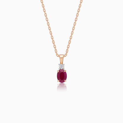 Colour Classic Natural Diamond and Ruby 18k Gold Necklace