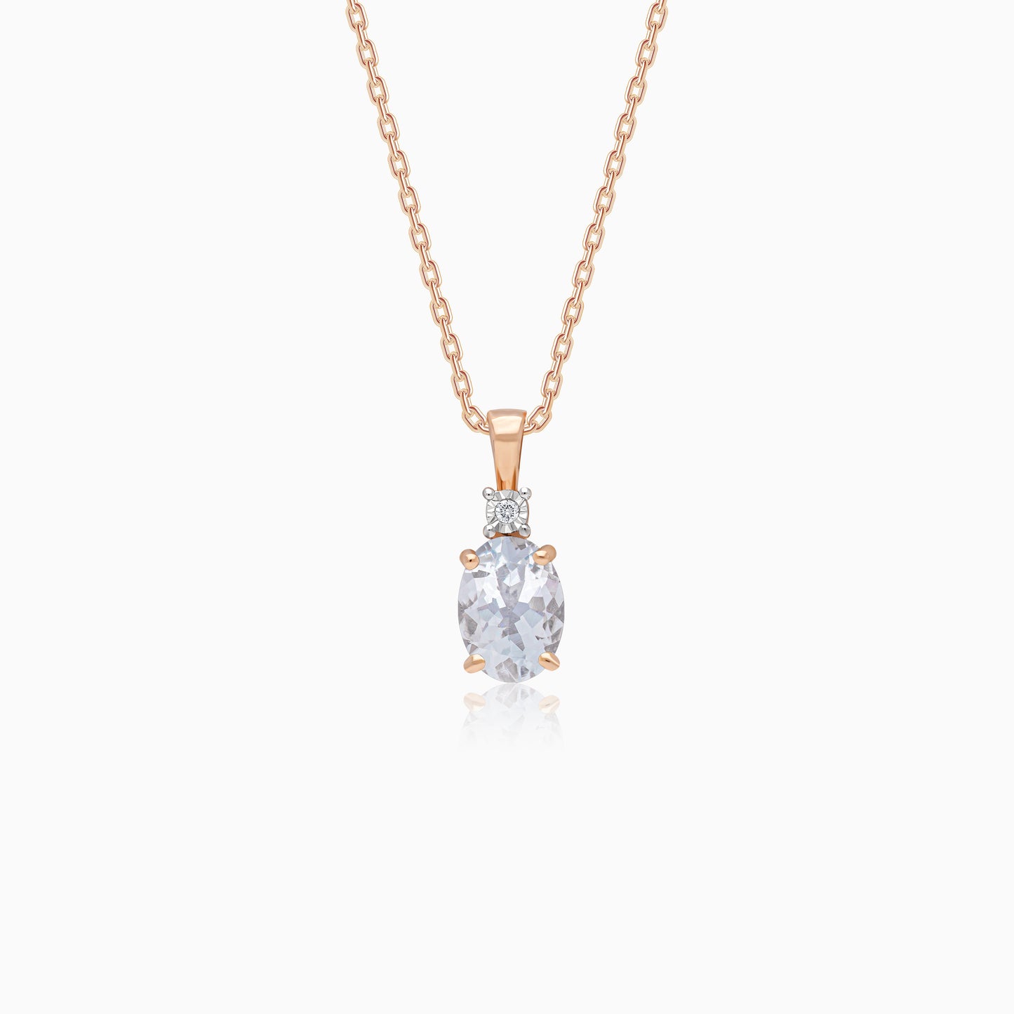 Colour Classic 18k Gold Aquamarine and Natural Diamond Necklace