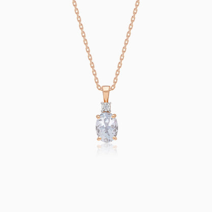 Colour Classic 18k Gold Aquamarine and Natural Diamond Necklace
