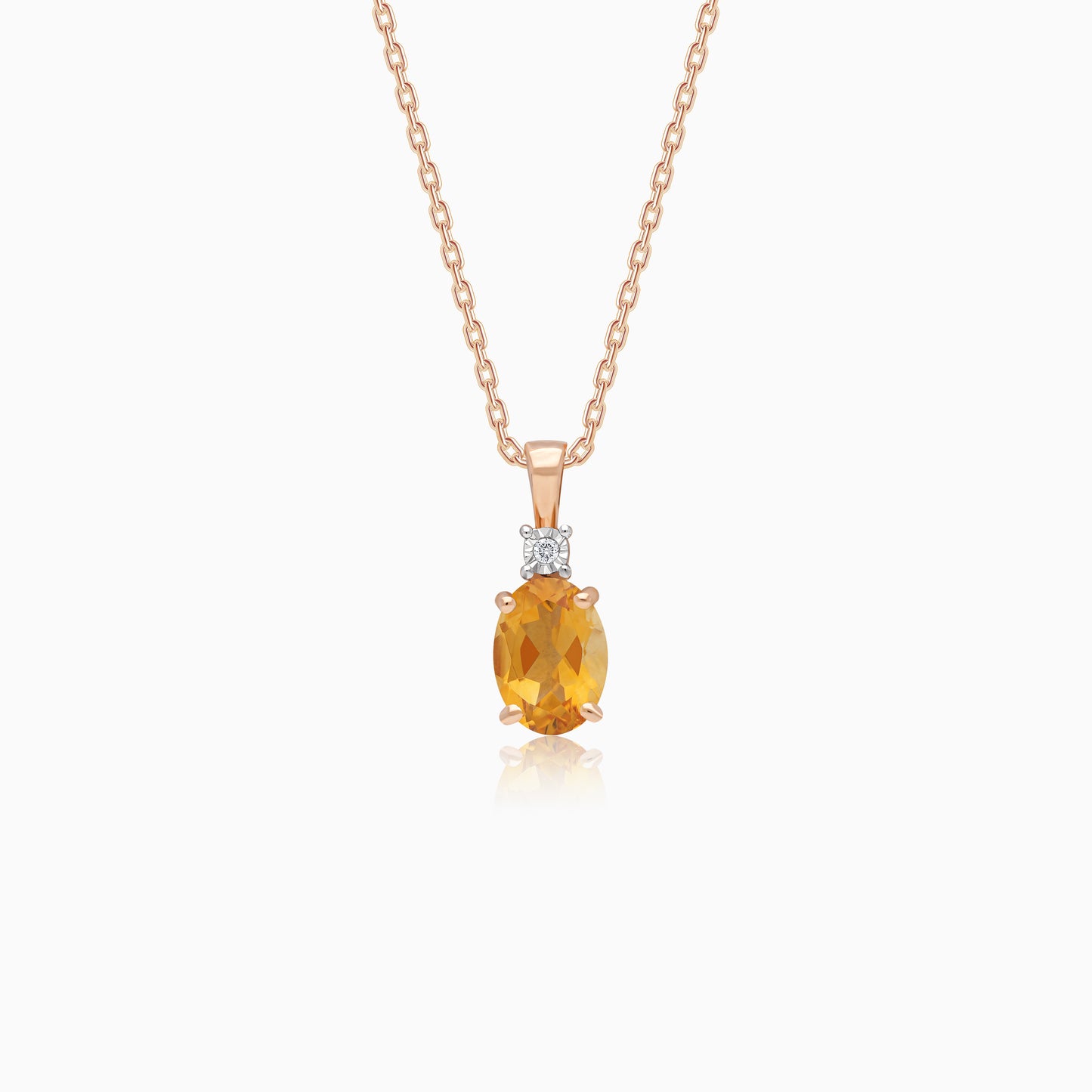 18k Gold Citrine & Natural Diamonds Necklace | Colour Classic