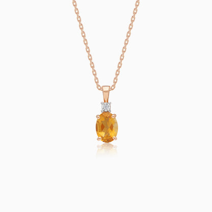 18k Gold Citrine & Natural Diamonds Necklace | Colour Classic