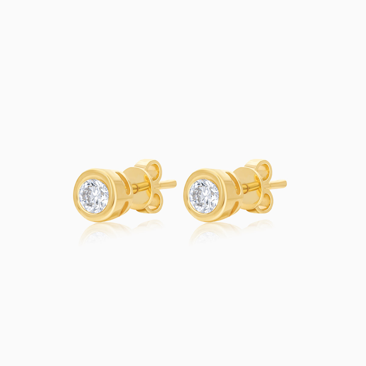 Filo 18k Yellow Gold Natural Diamonds Stud Earrings