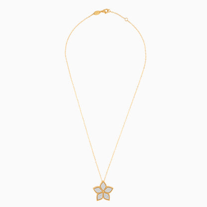 18k Yellow  Gold Necklace DECORATED WITH NATURAL DIAMOND STONES  from the Fortuna Diamond Collection