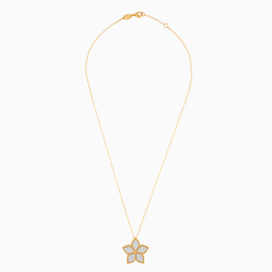 18k Yellow  Gold Necklace DECORATED WITH NATURAL DIAMOND STONES  from the Fortuna Diamond Collection