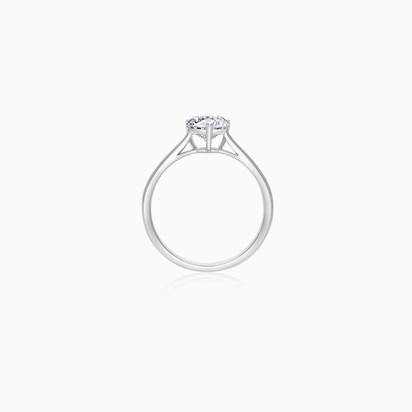 1.0 carat solitaire ring in 18k white gold ring – natural diamond heart shape