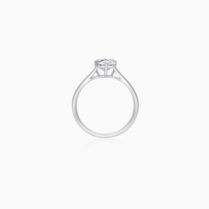 1.0 carat solitaire ring in 18k white gold ring – natural diamond heart shape