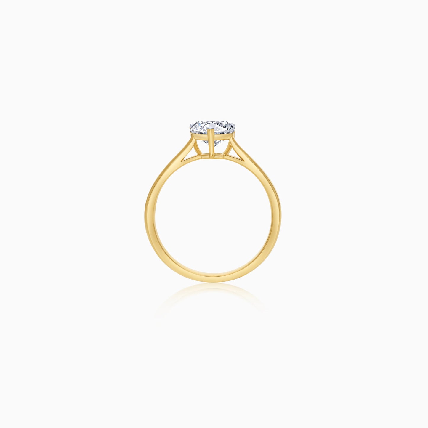 1.0 carat solitaire ring in 18k yellow gold ring – natural diamond heart shape