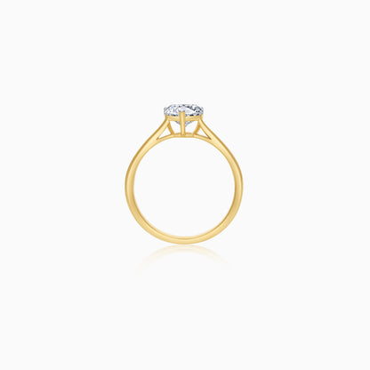 1.0 carat solitaire ring in 18k yellow gold ring – natural diamond heart shape