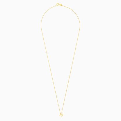 18k Yellow Gold Necklace with Letter “H” Decorated with Single Natural Diamond Stone | Alpha Collection