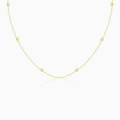 Trendy 18K Yellow Gold Diamond Necklace