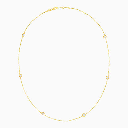 Trendy 18K Yellow Gold Diamond Necklace
