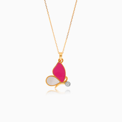 18k Yellow Gold Bee-Shaped Necklace with Natural Diamonds | Dalia Kids Collection