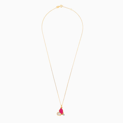 18k Yellow Gold Bee-Shaped Necklace with Natural Diamonds | Dalia Kids Collection