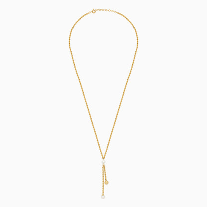 18k yellow gold rope chain with unique pearls