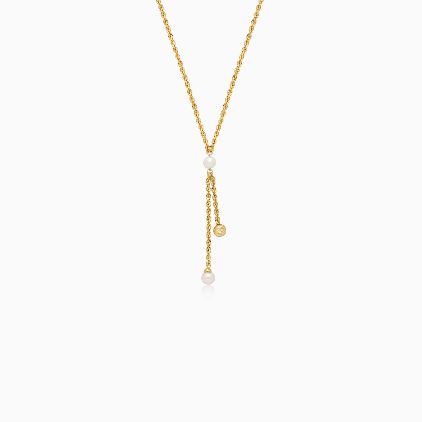 18k yellow gold rope chain with unique pearls