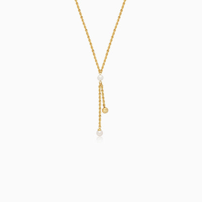 18k yellow gold rope chain with unique pearls