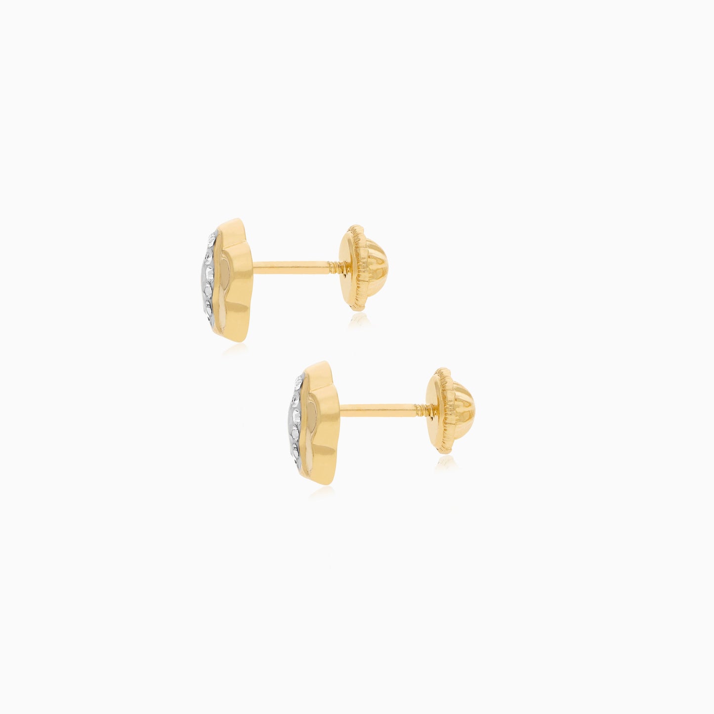 أقراط من الذهب الأصفر عيار 18 قيراطًا للأطفال