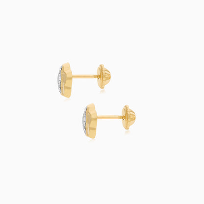 أقراط من الذهب الأصفر عيار 18 قيراطًا للأطفال