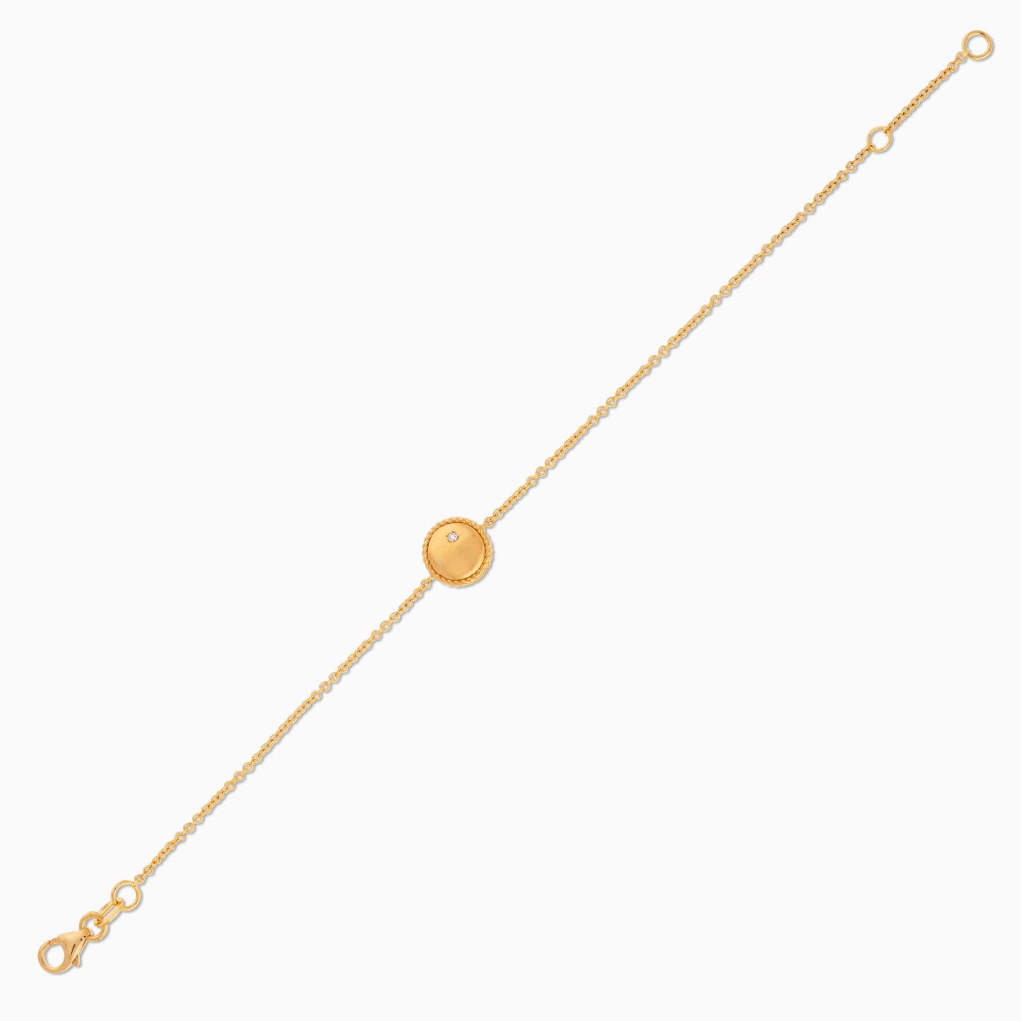18k yellow gold Kids Bracelet with Single Natural Diamond