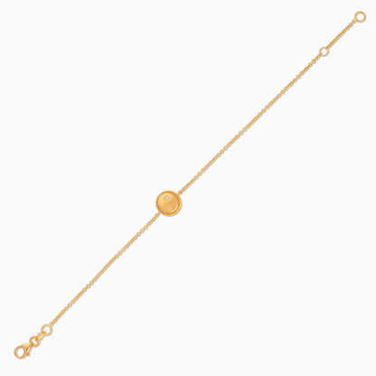 18k yellow gold Kids Bracelet with Single Natural Diamond