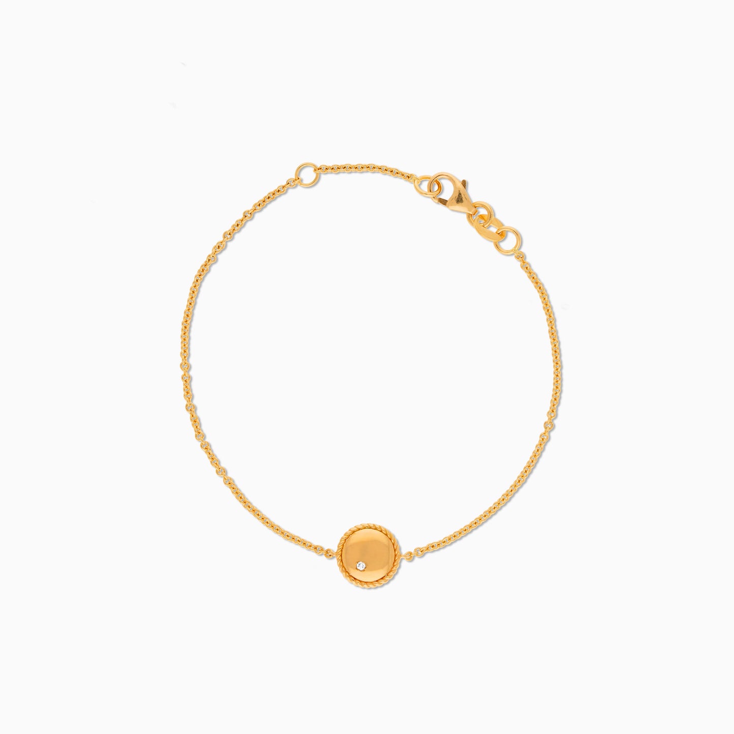 18k yellow gold Kids Bracelet with Single Natural Diamond
