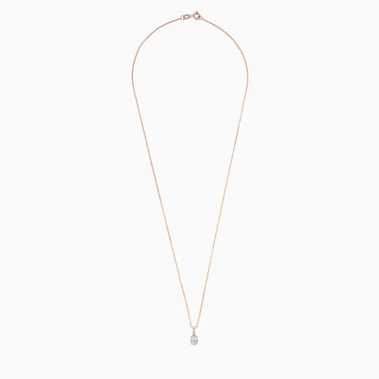 18k Rose Gold Beautiful Aquamarine & Natural Diamond Pendant Necklace