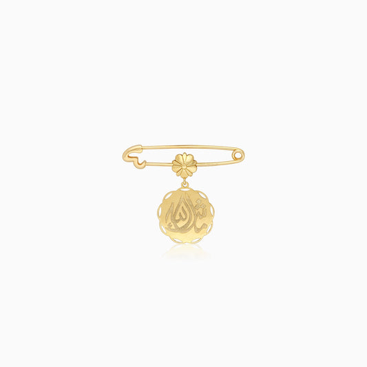 Elegant 18k Yellow Gold Mashallah Brooch for Babies & Kids