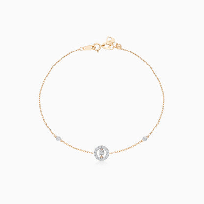 18k yellow gold bracelet decorated by natural diamond