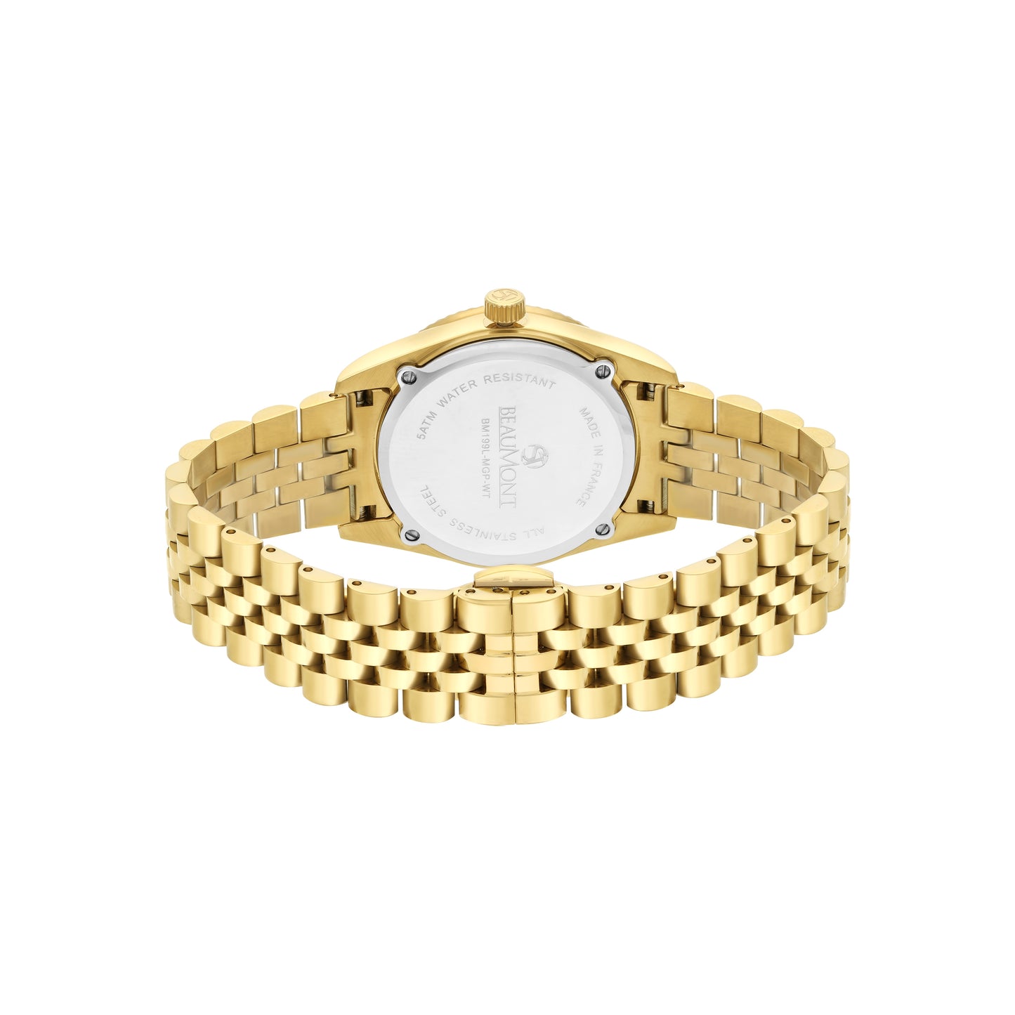 Gold Plated & White Quartz Beaumont Ladies Watch