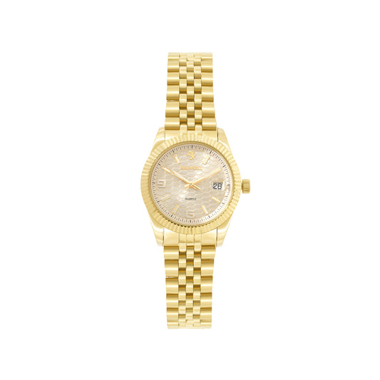 Gold Plated & White Quartz Beaumont Ladies Watch